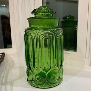 LE Smith Moon and Star Large Green Canister 11 inch